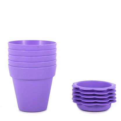 Pots And Flower Saucers 6PK