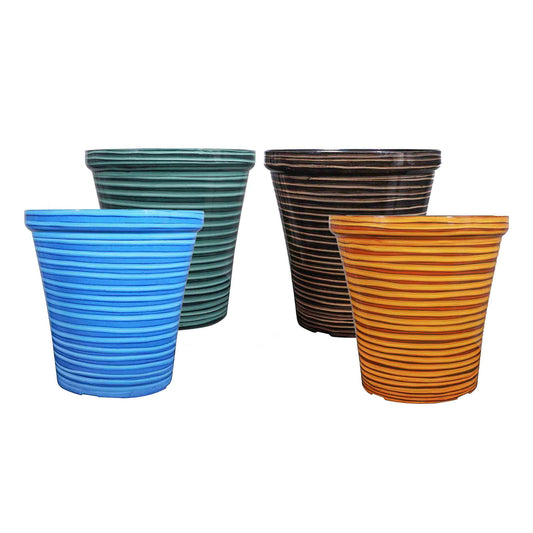Tall Stripe Pattern Planter 16 Inch