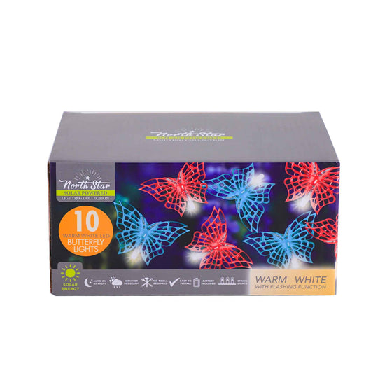 10 Metal Butterfly String Lights - Warm White