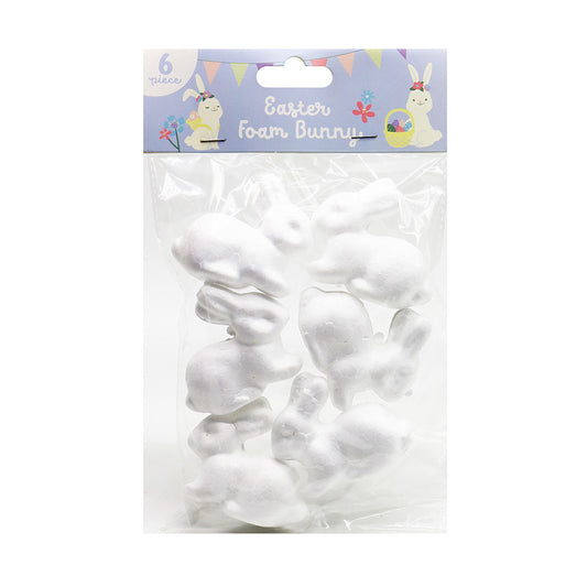 Easter Bunny Shape Foam Pack Of 6