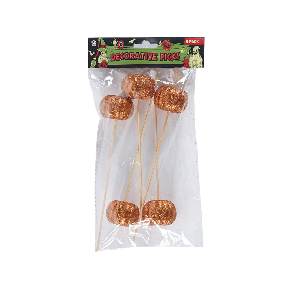 Halloween Pumkin Decorative Picks 5PK