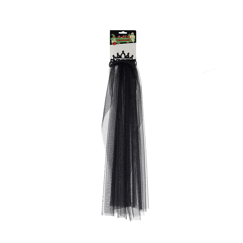 Halloween Headband With Veiled Tiara Diademe Voile 13.4X4.9X62.5Cm