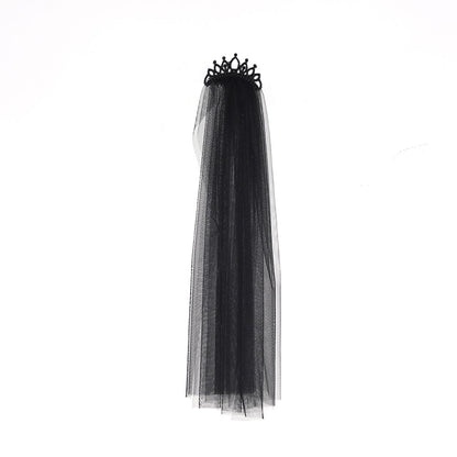 Halloween Headband With Veiled Tiara Diademe Voile 13.4X4.9X62.5Cm
