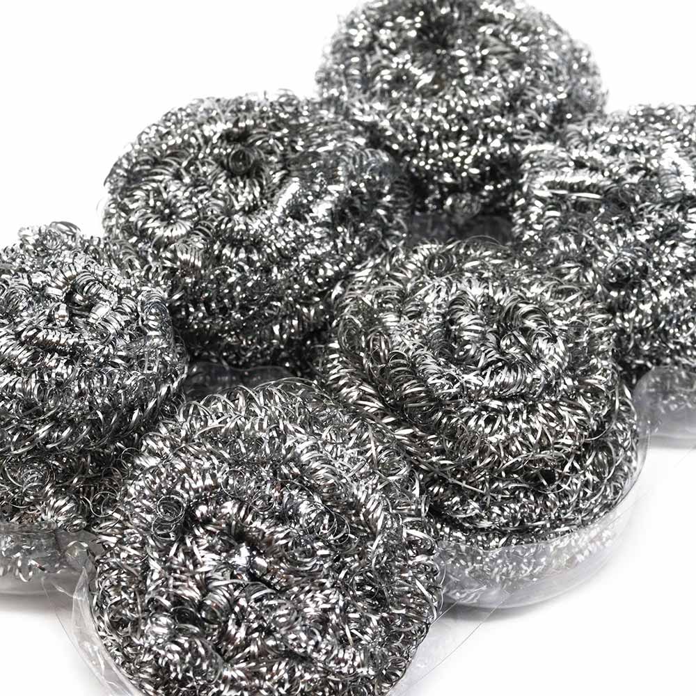 Spiral Stainless Steel Scourers 6PK