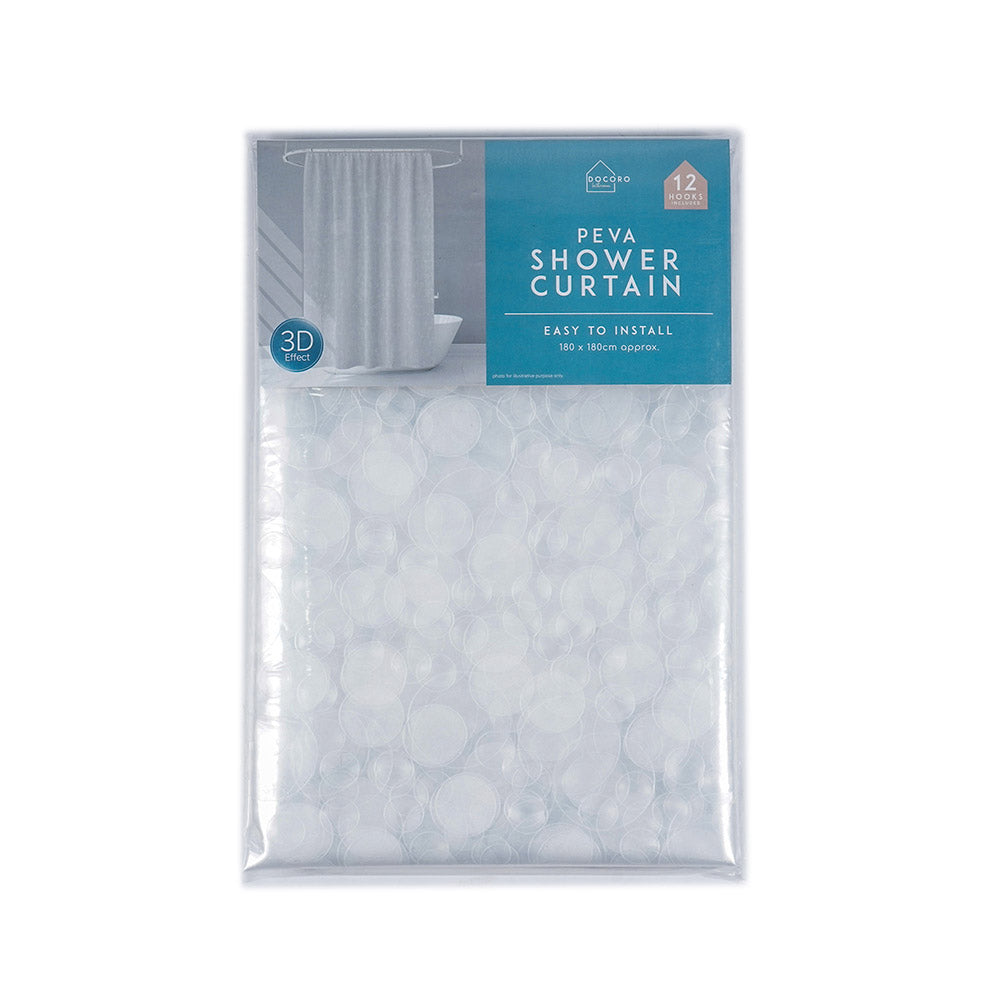 3D Ring Peva Shower Curtain 180cmx180cm