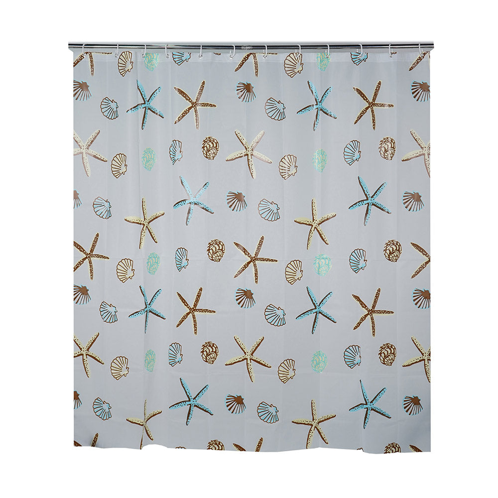 Starfish and Shell Peva Shower Curtain 180cmx180cm