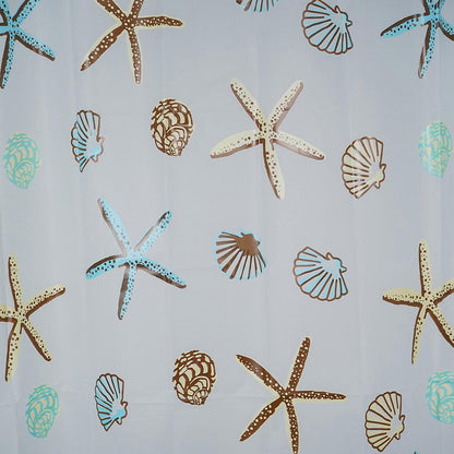 Starfish and Shell Peva Shower Curtain 180cmx180cm