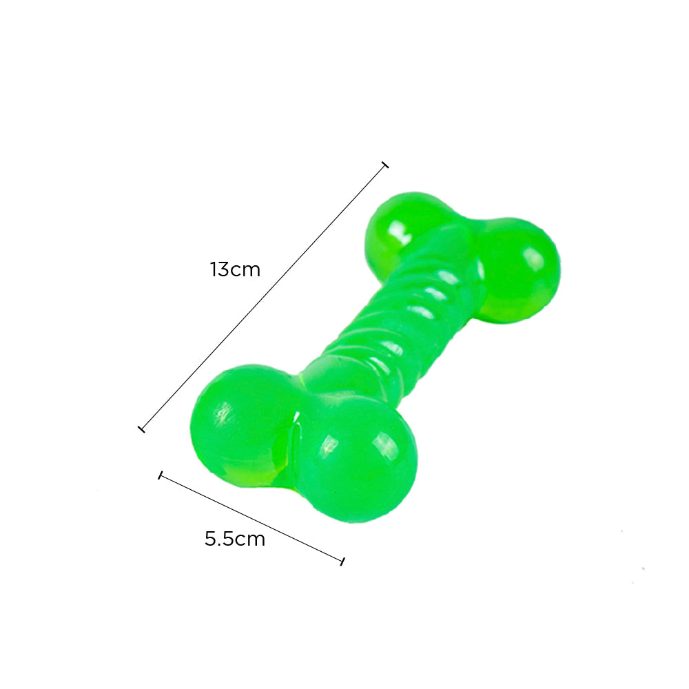 Rubber Bone & Spiky Ball Dog Toy