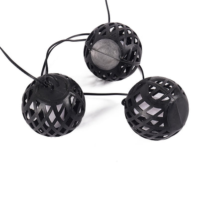 8PC LED Solar Rattan Ball Flame Effect String Lights Warm White
