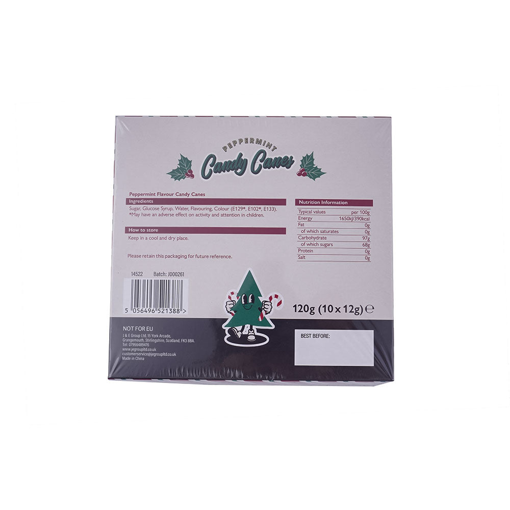 Peppermint Flavour Red & Green Candy Canes 10x12g