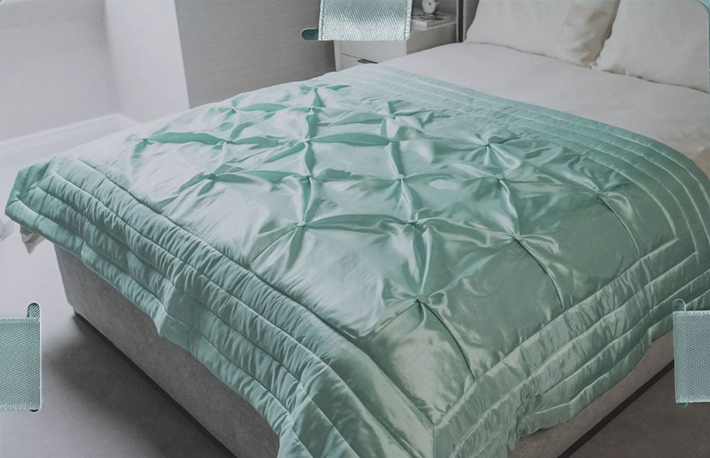 Buttoned Bedspread Teal 140x200cm
