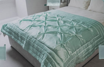 Buttoned Bedspread Teal 140x200cm