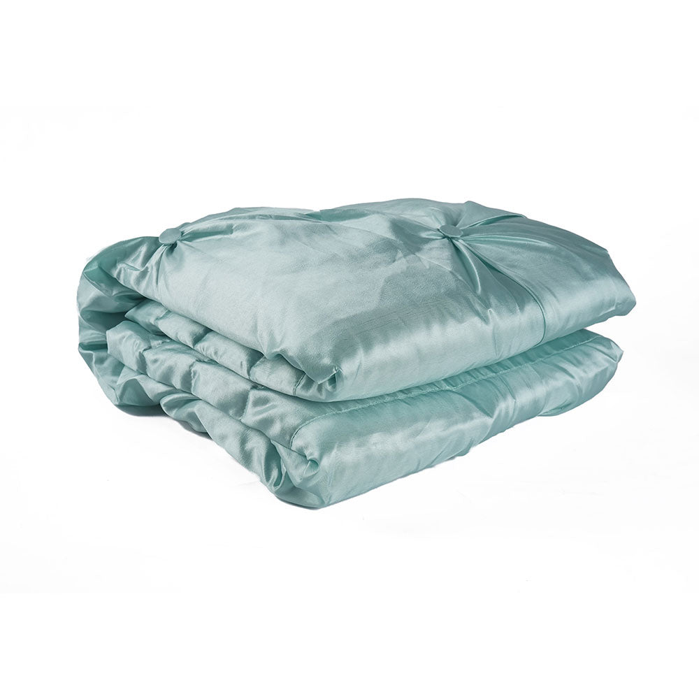 Buttoned Bedspread Teal 140x200cm
