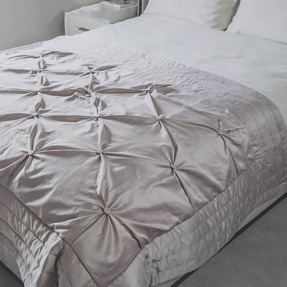 Buttoned Bedspread Natural 140X200Cm