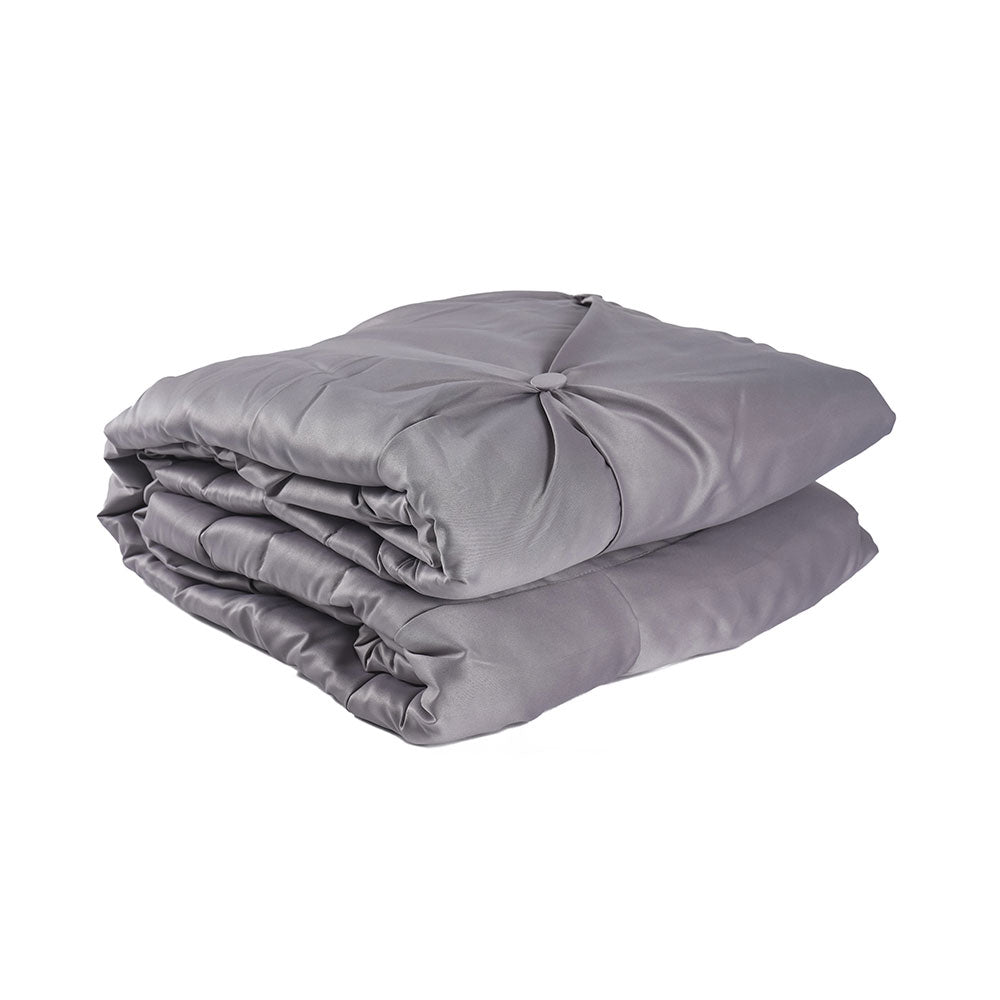 Buttoned Bedspread Silver Grey 140x200cm