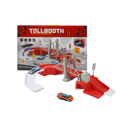Tollbooth Real Scene Simulation Parking Garage Toys With 2 Cars