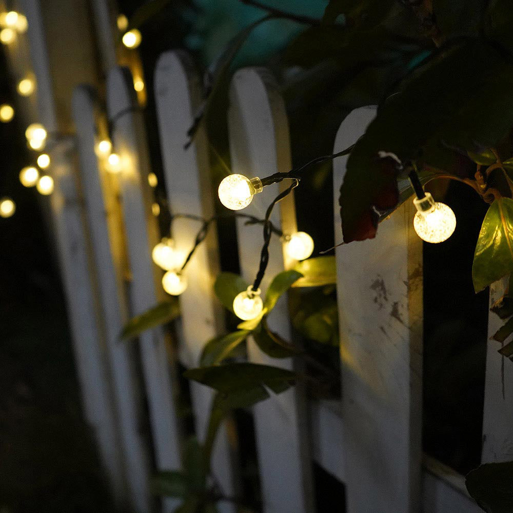 50 LED Mini Globe Solar String Lights Warm White
