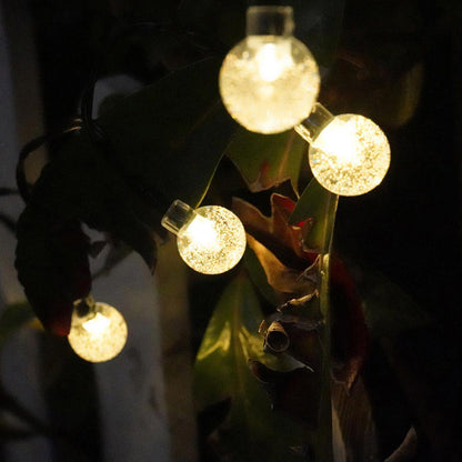 50 LED Mini Globe Solar String Lights Warm White