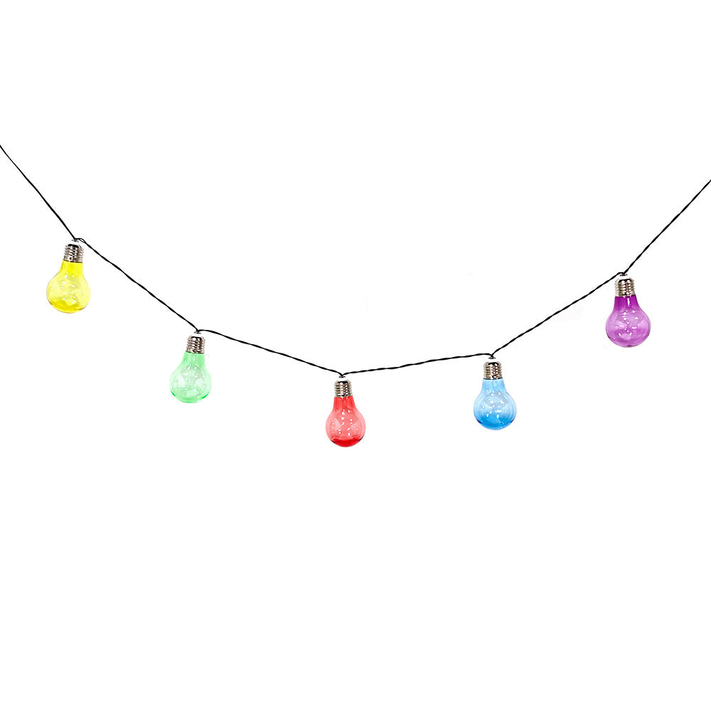 10 Solar LED Light Bulb String Lights