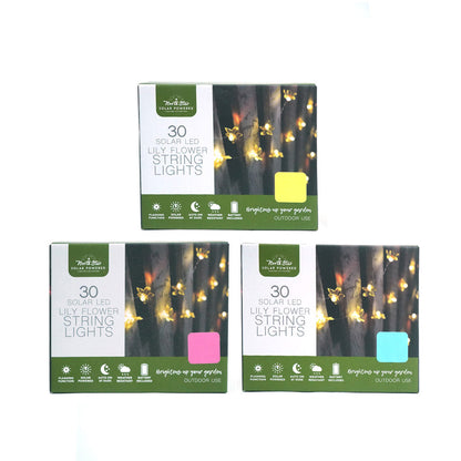 30 Solar LED Lily Flower String Lights
