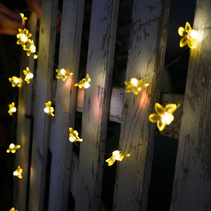 30 Solar LED Lily Flower String Lights