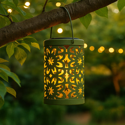Solar Metal Cutout Lantern
