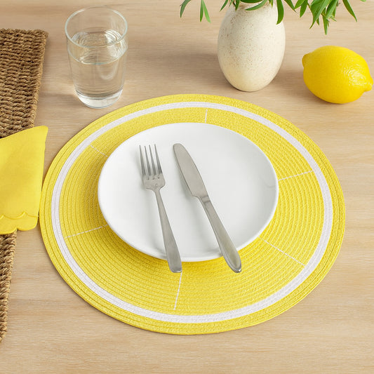 Round Lemon Placemat 2Pc
