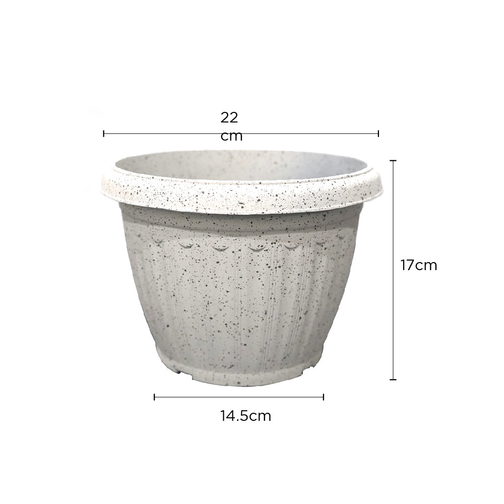 Plastic Plant Pot White 22Cm X 17Cm