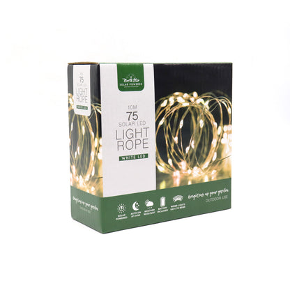 75 LED Rope Solar Light White 10M