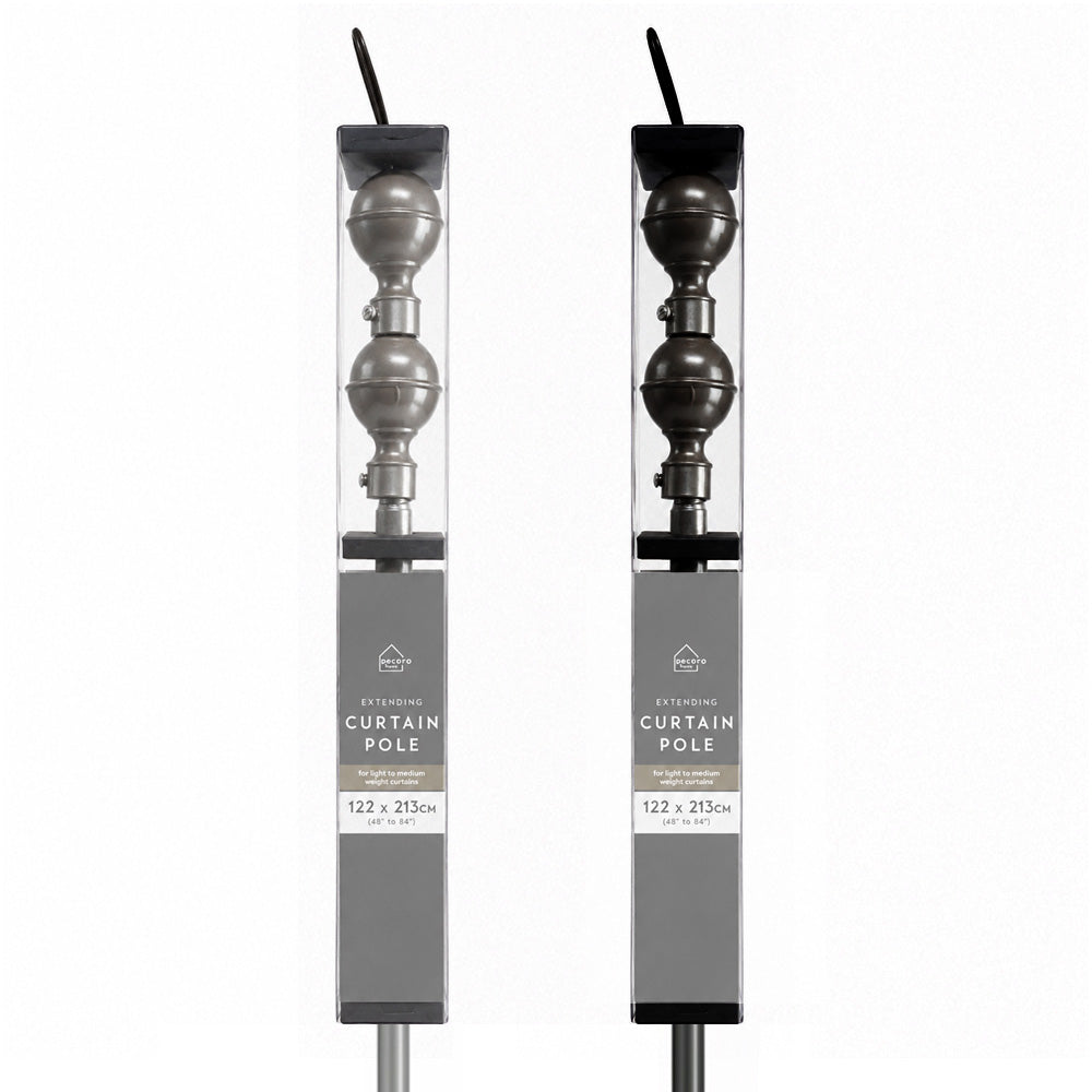 BALL COURTAIN POLE SILVER/BLACK
