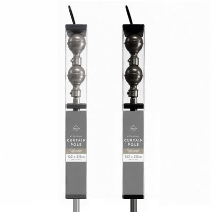 BALL COURTAIN POLE SILVER/BLACK