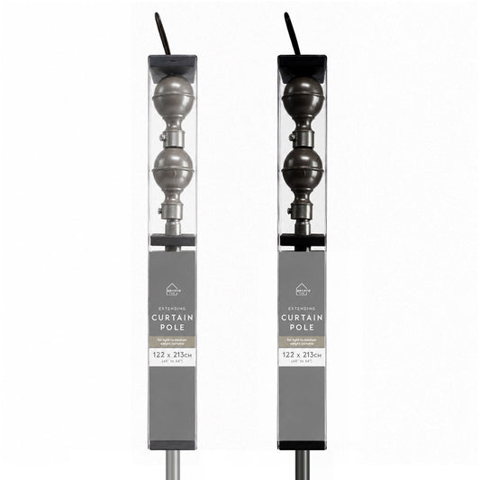 BALL COURTAIN POLE SILVER/BLACK