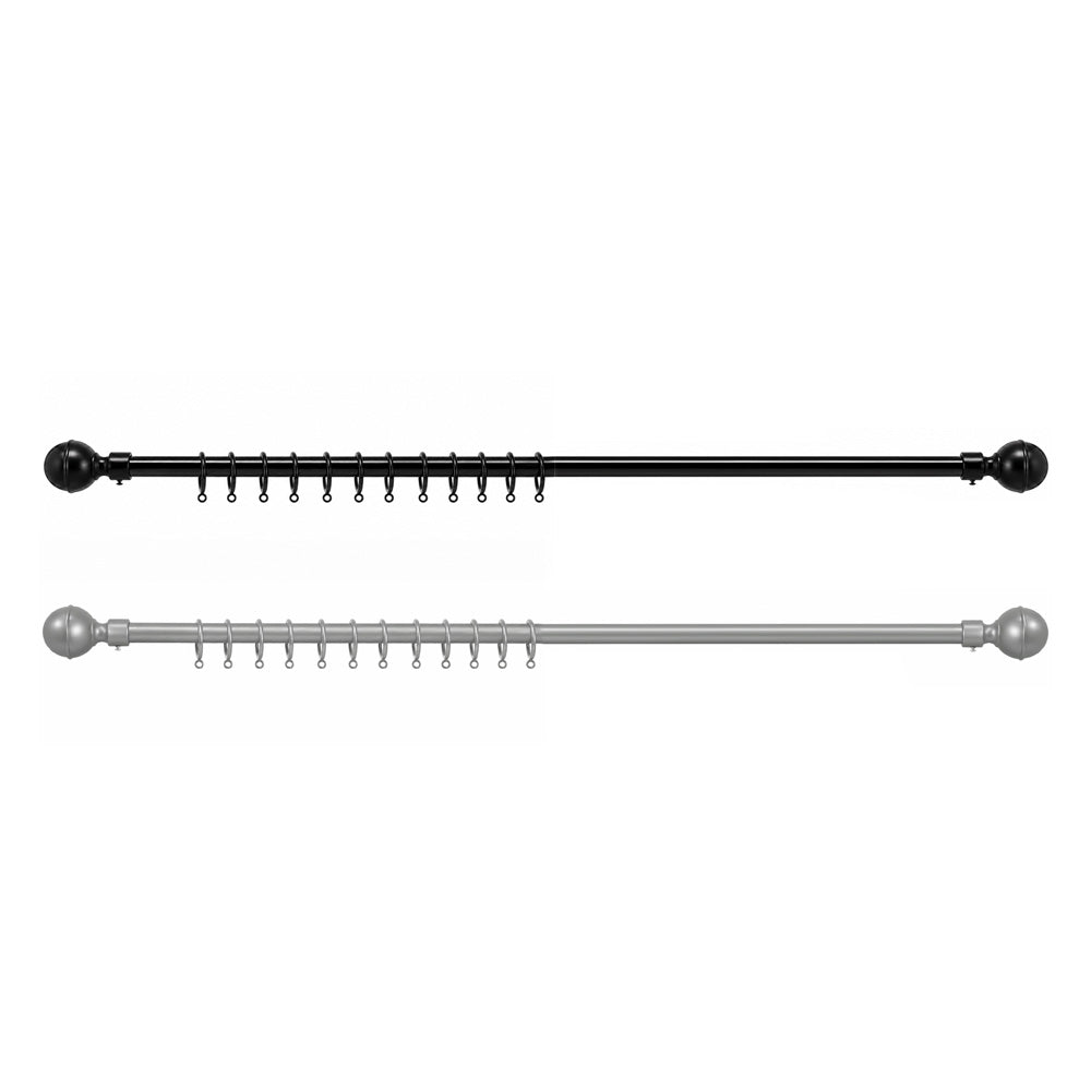 BALL COURTAIN POLE SILVER/BLACK