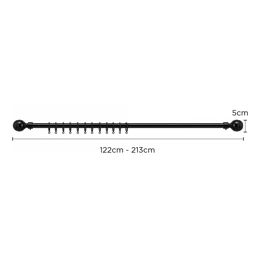 BALL COURTAIN POLE SILVER/BLACK