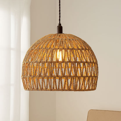 Woven Paper String Ceiling Lamp Shade 30Cm X 23Cm