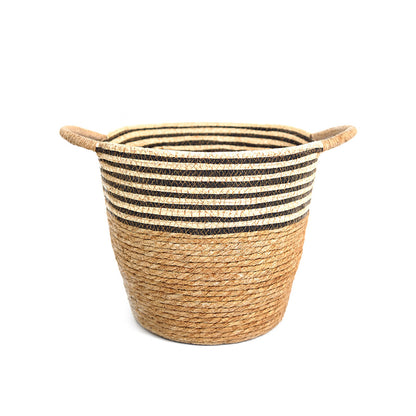 Stripe Top Basket With Handle