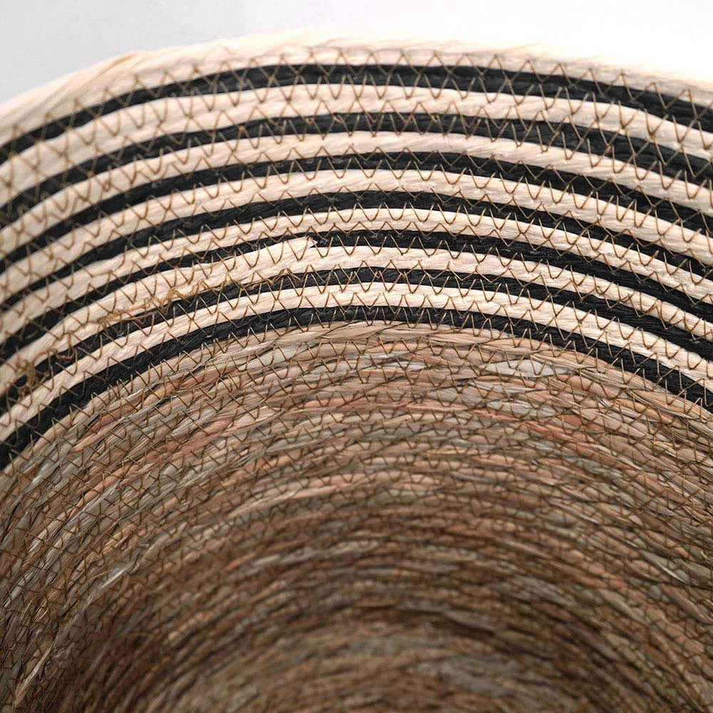 Stripe Top Basket With Handle