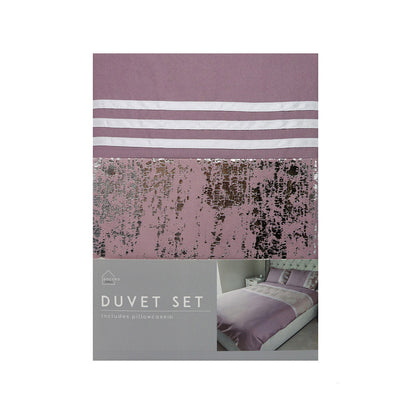 Mauve Velvet Panel Duvet Set Single Size