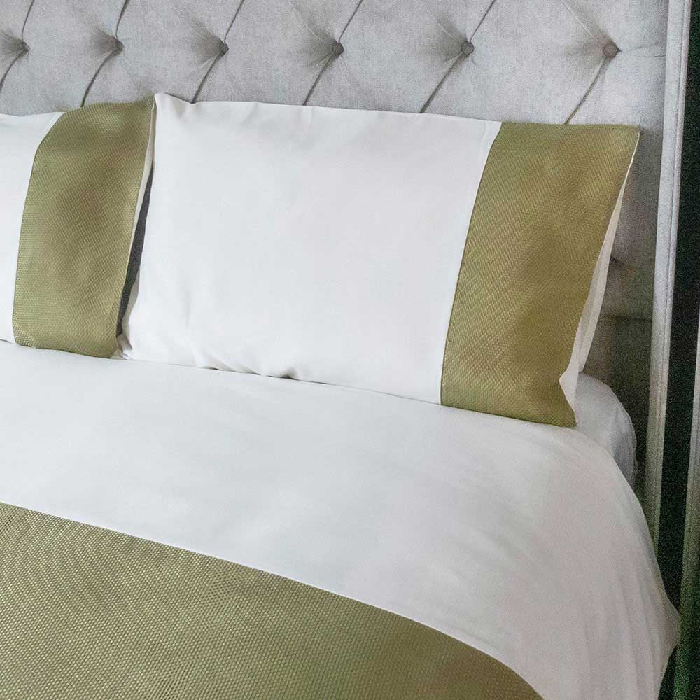 Lime Jacquard Panel Duvet Set King Size