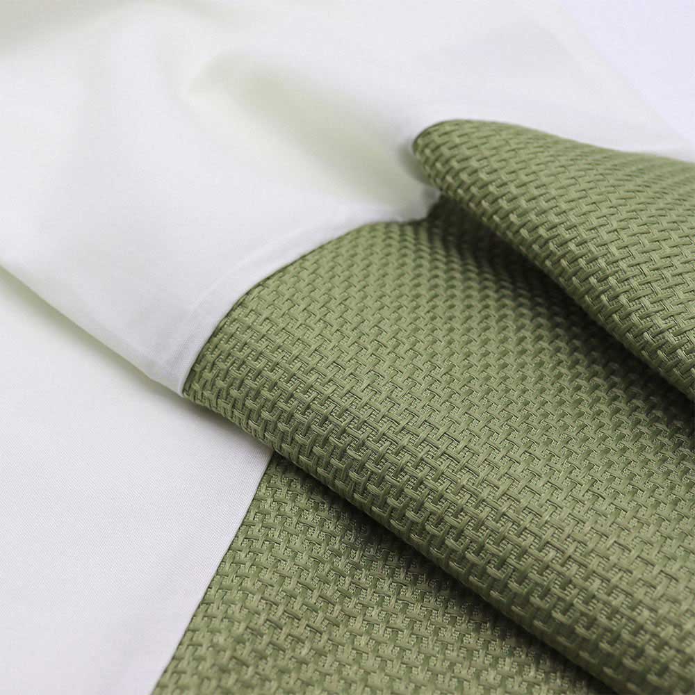 Lime Jacquard Panel Duvet Set King Size