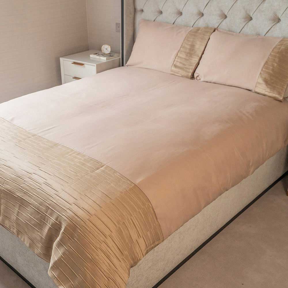 Natural Jacquard Linen Beige Duvet Set Single Size