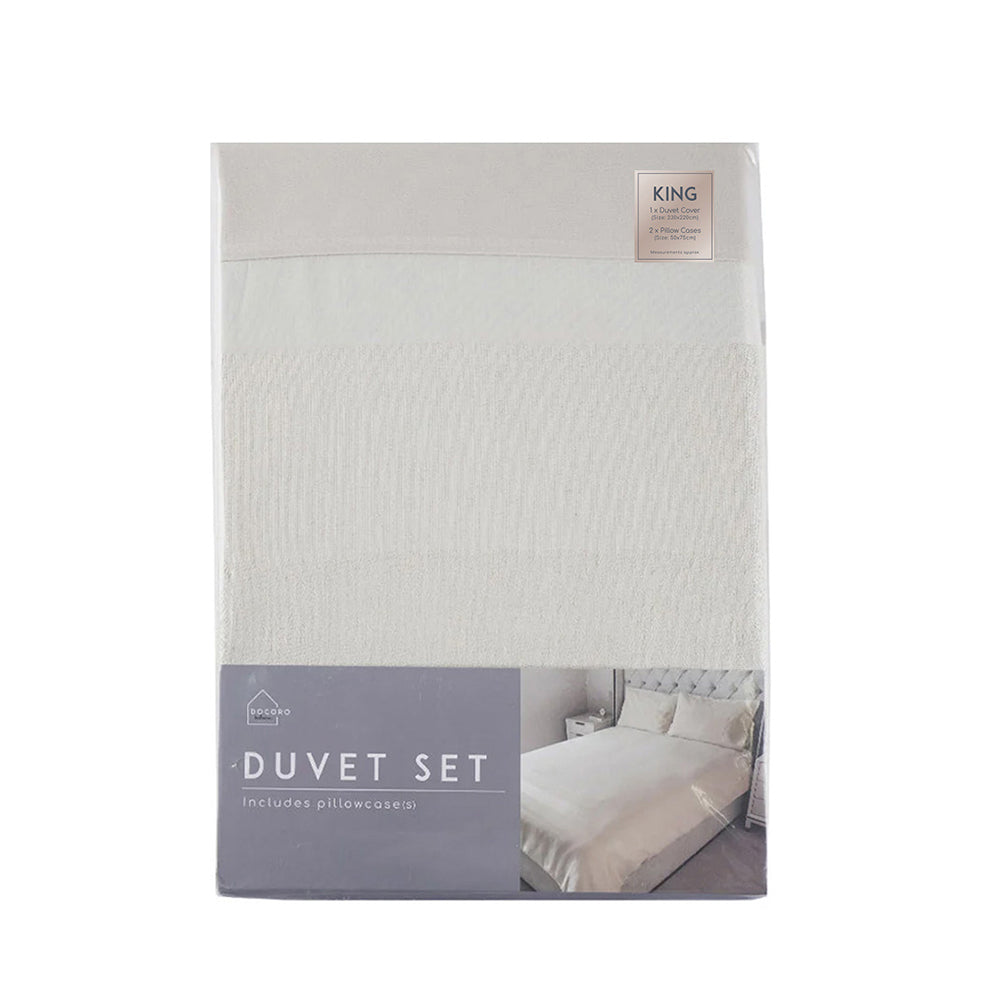 Natural Jacquard Cream Duvet Set King Size