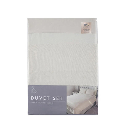 Natural Jacquard Cream Duvet Set King Size