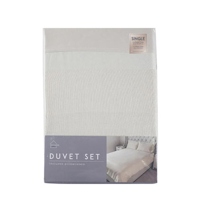 Natural Jacquard Cream Duvet Set Single Size