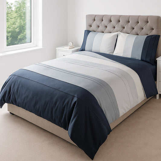 Grey Panel With Fitting Sheet Duvet Set Single Size