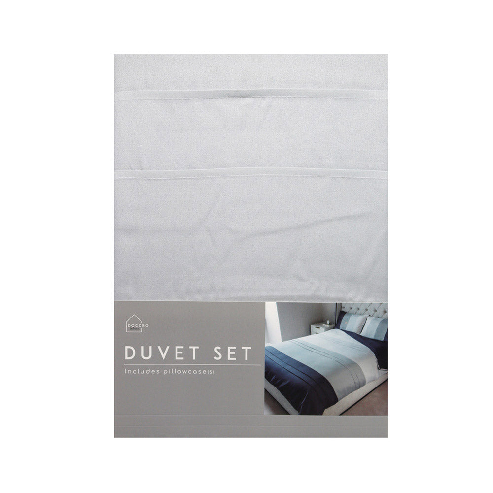 Grey Panel With Fitting Sheet Duvet Set King Size