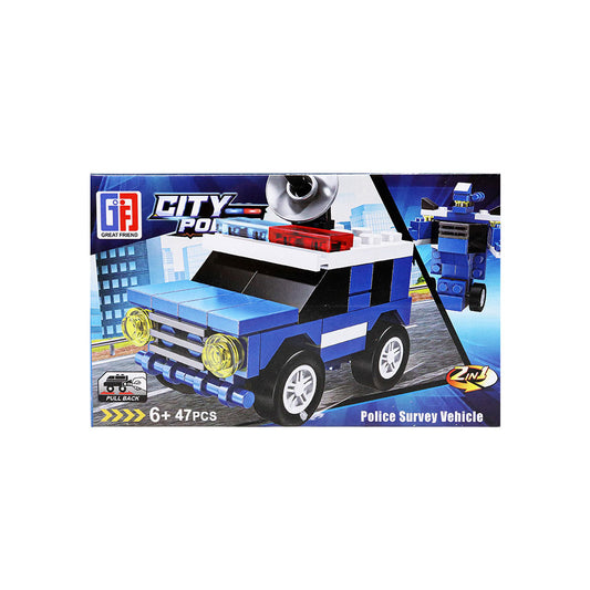 Pull Back Police Transportation Building Blocks