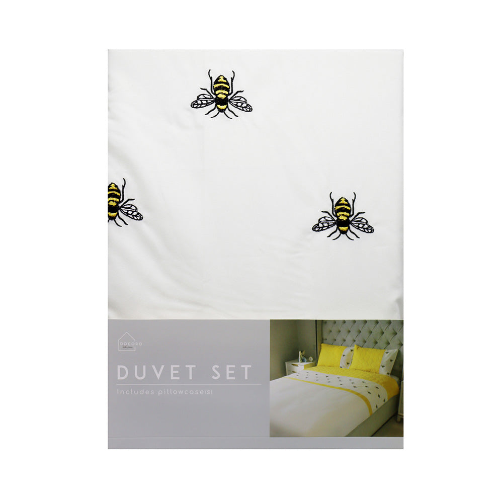 Embroidery Bee Duvet Set 3Pcs Double Size