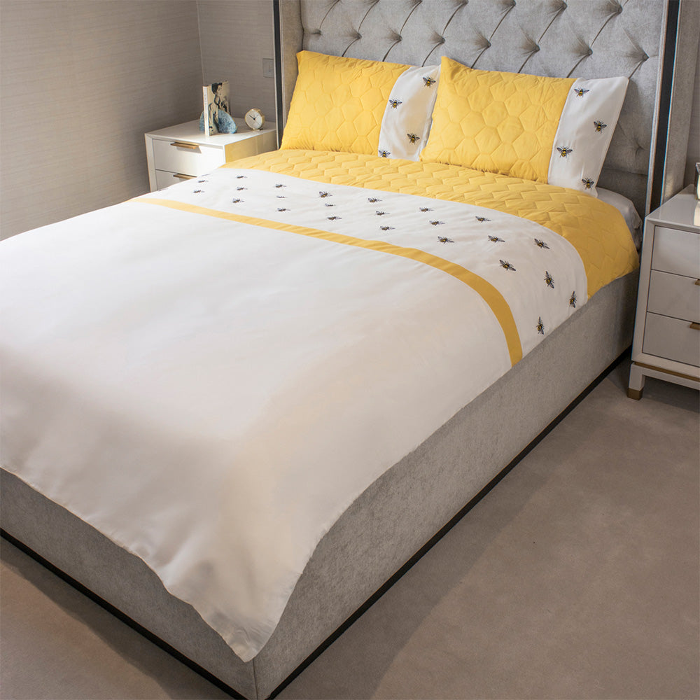 Embroidery Bee Duvet Set 3Pcs Double Size