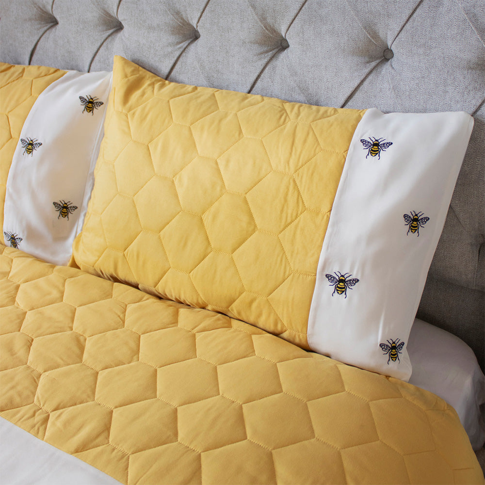Embroidery Bee Duvet Set 3Pcs Double Size